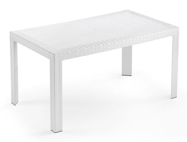 Tavolo Urano rettangolare in resina mis.140x80 colore bianco.