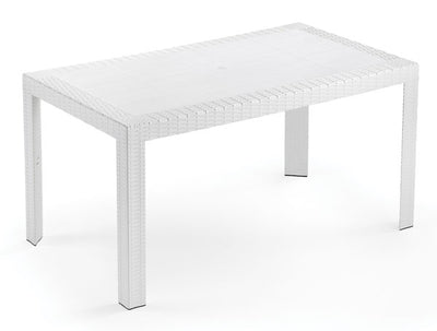 Tavolo Urano rettangolare in resina mis.140x80 colore bianco.