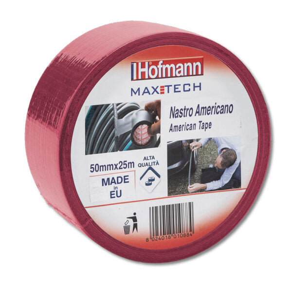 Nastro americano a-color hofmann gomma sintetica 50mmx25mt rosso