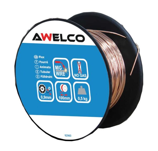 Filo Flux animato no gas per saldatura Awelco 0,9 mm 0,5 Kg blister