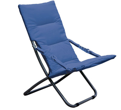 Poltrona relax imbott.bedding blu