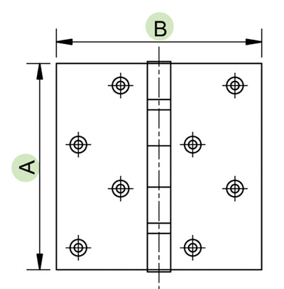 Cerniere pom.piano p.4x3,5x3 ottone
