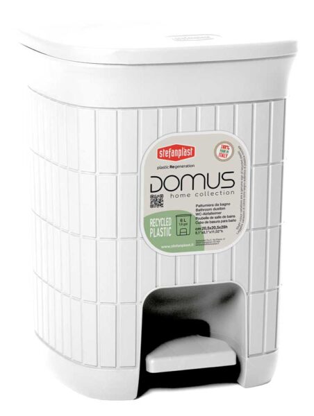 Pattumiera bagno Domus lt.6 bianca