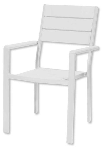 Sedia Tenerife c/braccioli Effetto Legno Bianco