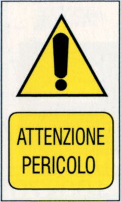 Targa 20x30 attenzione pericolo (pezzi 10)
