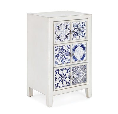 Cassettiera 3cassetti demetra ceramica decorata cm.43x33x71h ca.