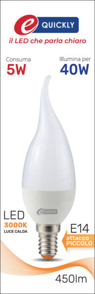 Lamp.c.di vento led e14 5w 3000k