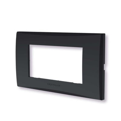 Placca 4 moduli nero serie Plana