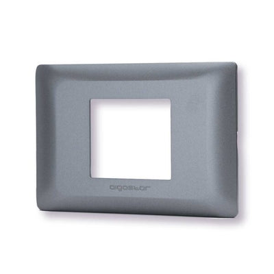 Placca 2 moduli grigio serie Matix