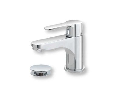 Miscelatore Lavabo Tris, cartuccia da 35, con basetta e flessibili