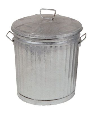 Bidone zincato con coperchio, capacità lt.62