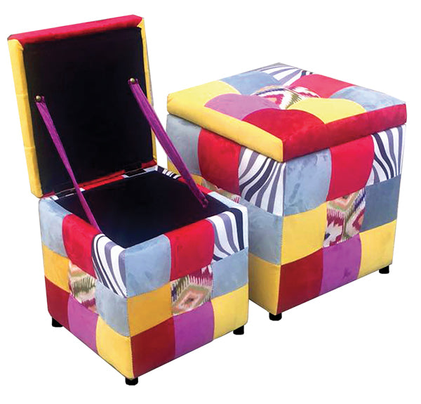 Biscubo set 2 pz.velluto patchwork