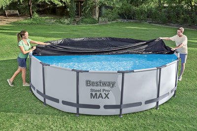 Copripiscina universale tonda antracite steel pro max diametro cm.488