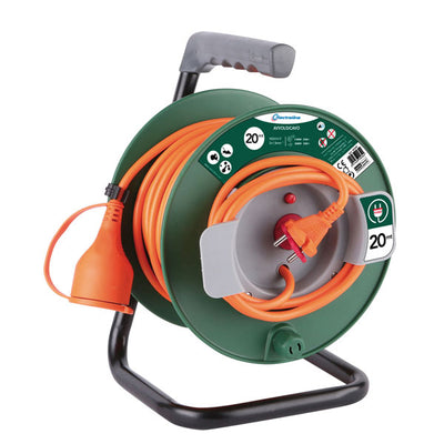 Avvolgicavo garden con presa schuko, cavo h05vv-f (2x1,5mm) - 20 mt