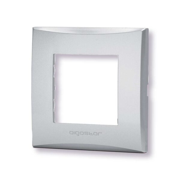 Placca 2 moduli argento serie Plana