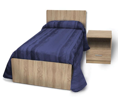 Derby set stanzetta rovere nordico letto 1 piazza e comodino