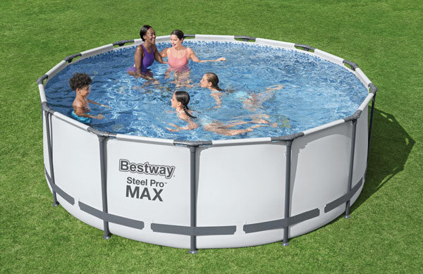 Piscina rotonda steel pro max cm 396x122 capacità: 12.690 lt.(al 90%)