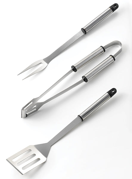 Set 3 pz per barbecue in acciao inox