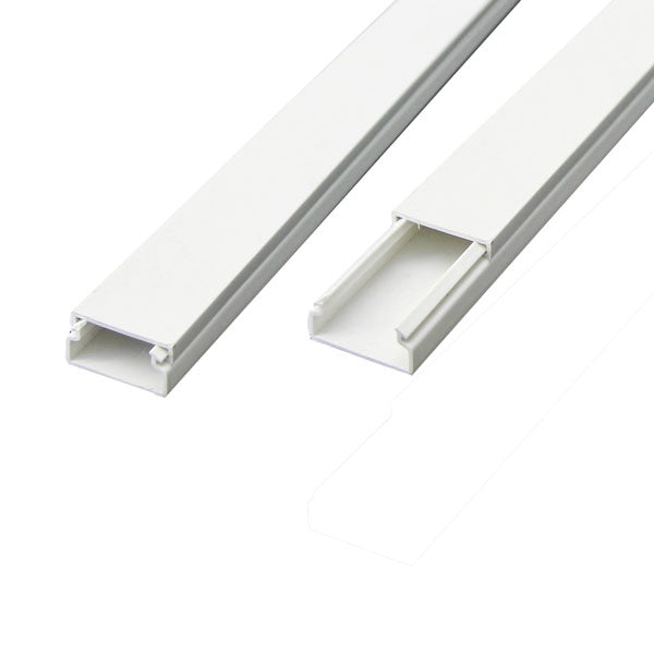 Canalina singola, aste da 2 mt, sezione (mm.): 25 x 17 colore bianco