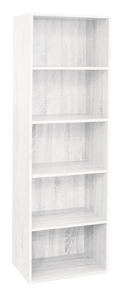 Libreria 40x29x132h bianco frassinato in mdf laminato