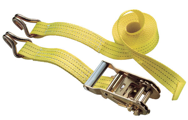 Cinghia per ancoraggio ganci a J con crick rottura kg.3000 mm.40x4,5mt