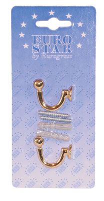 Gancio milano in blister 2 pezzi, mm.36, colore: bronzo