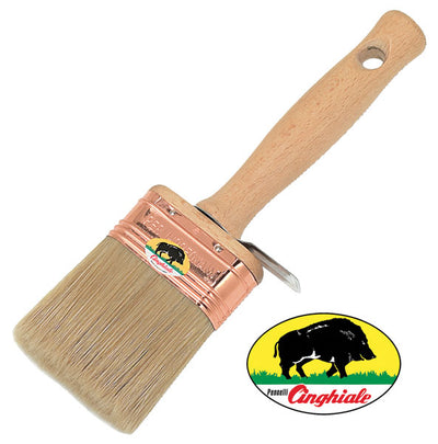 Plafoncino ovale setola bionda manico in legno verniciato cm.7x13 S.27