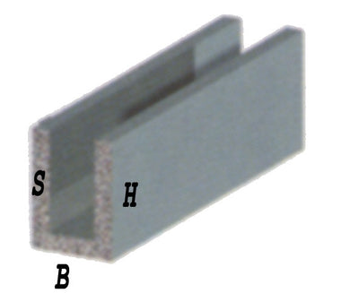 Profilo Canalino U in alluminio anodizzato h. 2mt. mis.8x85x1mm.