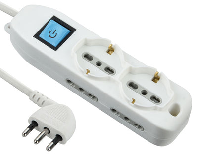 Multipresa 6 prese: 4 prese bipasso 10/16A - 2 schuko bipasso