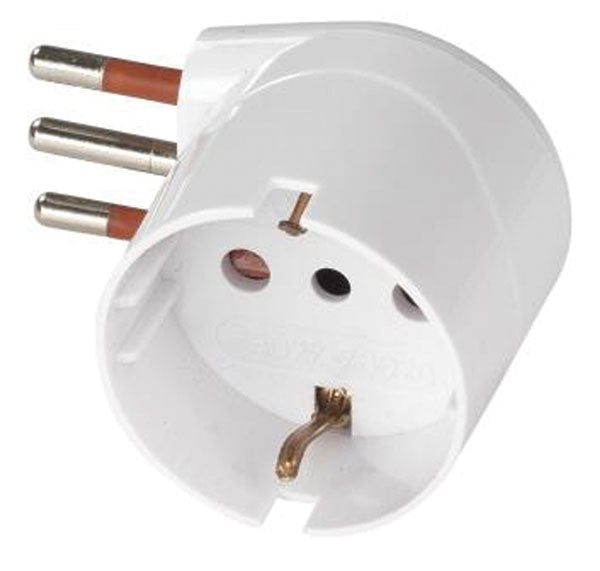 Adattat.schuko 90g 10a 2p+t bianco