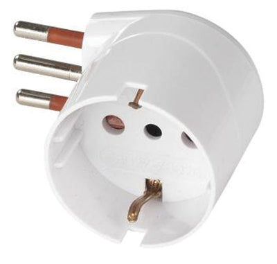 Adattat.schuko 90g 10a 2p+t bianco