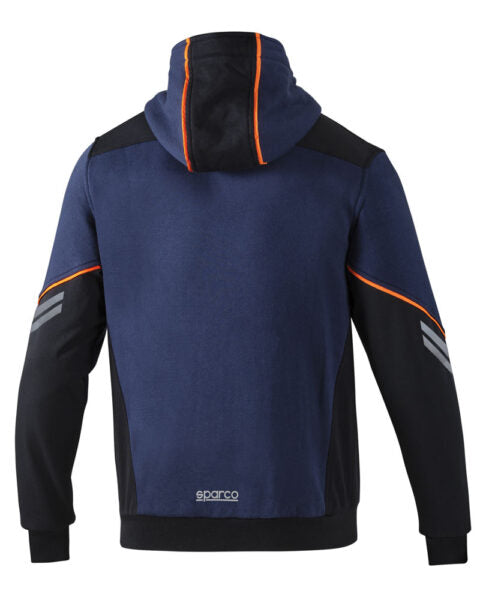 Felpa con cappuccio Tech Hooded Sparco blu-arancio fluo taglia XL