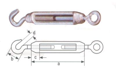 Tenditore occhiolo/gancio mm.10