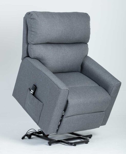 Poltrona relax 2 motori grigio meccanismo elettrico cm.84x100x103h