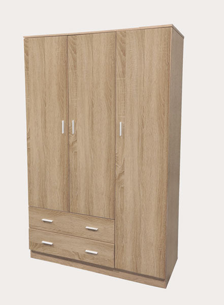 Armadio 3ante+2cassetti cm.120x52x190h rovere nordico