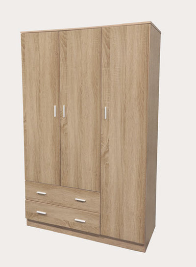Armadio 3ante+2cassetti cm.120x52x190h rovere nordico