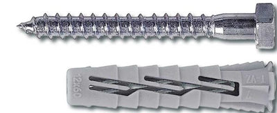 Tassello universale in nylon c/vite testa esagonale mm.14x100 (pz.25)