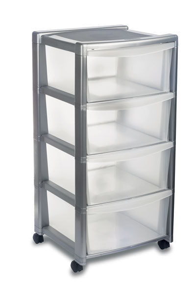 Cassettiera libera 4 silver