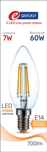 Lamp.candela led fil.e14 7w 2700k