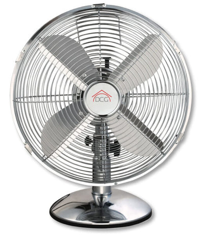 Ventilatore da tavolo 30 cm in metallo cromato 3 velocità 35W