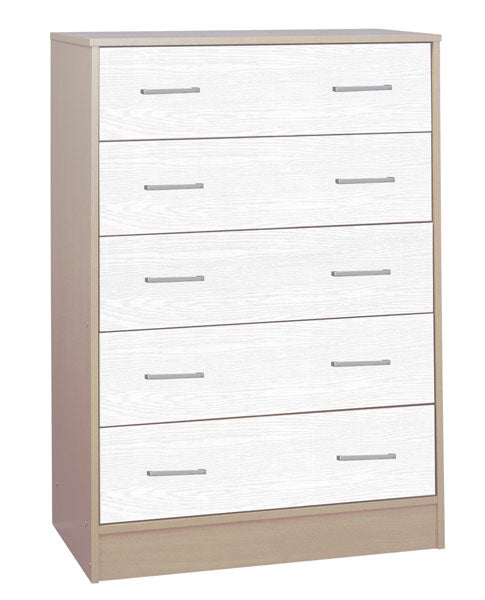 Cassettiera 5 cassetti canadian/white cm.79x40x114h