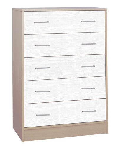 Cassettiera 5 cassetti canadian/white cm.79x40x114h