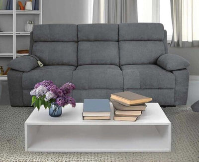 Divano recliner motorizzato 3 posti grigio cm.198x93x101