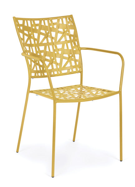 Sedia kelsie c/braccioli ocra