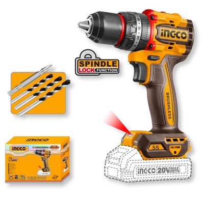 Trapano a Percussione 20V Compact Brushless 55N.m Nudo