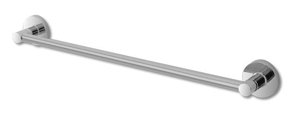 Porta asciugamano cromo alluminio/abs 50cm con piastrina antiruggine
