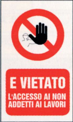 Targa 20x30 vietato non addetti pezzi 10