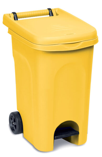 Pattumiera Stefanplast ruote/pedale lt.60 giallo
