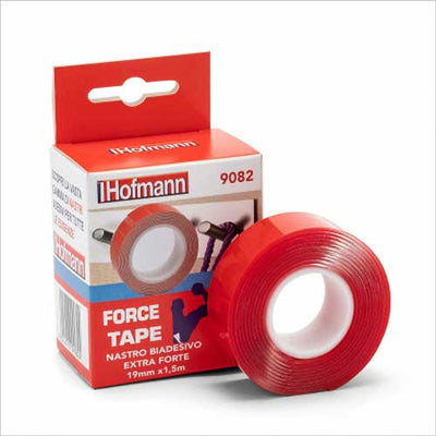 Nastro biadesivo alta adesività per uso professionale mm.19x1,5m rosso