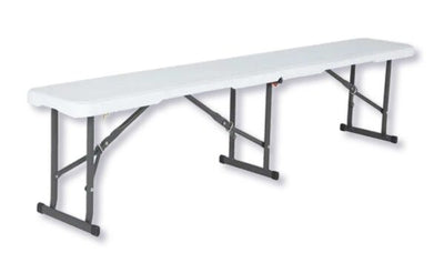 Panca birreria pieghevole acciaio e resina cm.183x28x43 bianco